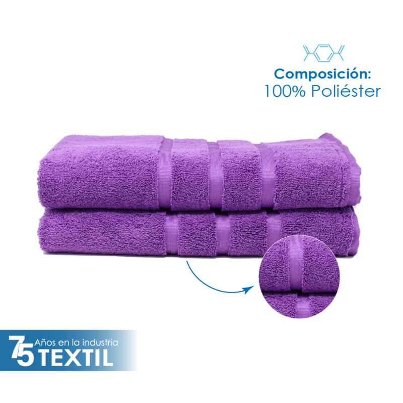 Toalla Microfibra Baño Completo 90X152 Color Morado