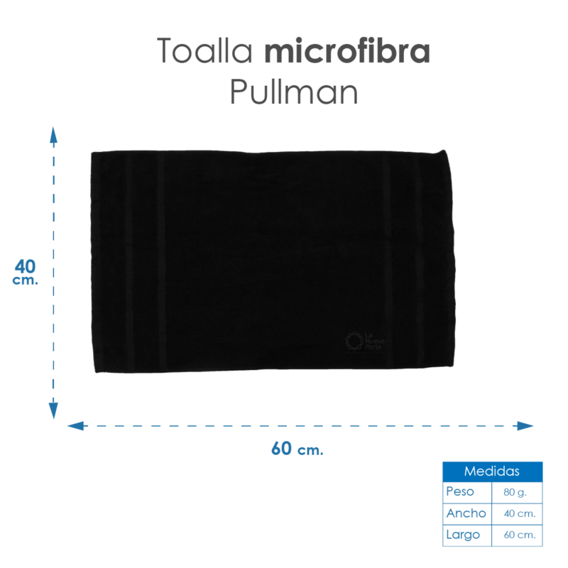 Toalla Microfibra Pullman 40X60 Color Negro