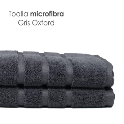 Toalla Microfibra Baño Completo 90X152 Color Gris Oxford: imagen 4