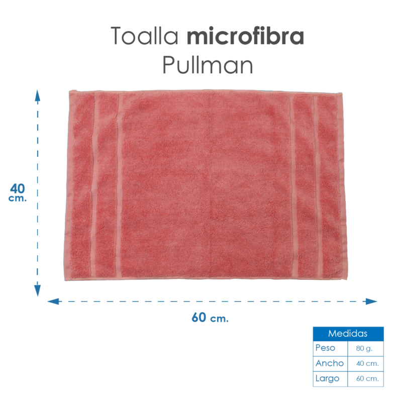 Toalla Microfibra Pullman 40X60 Color Palo de Rosa