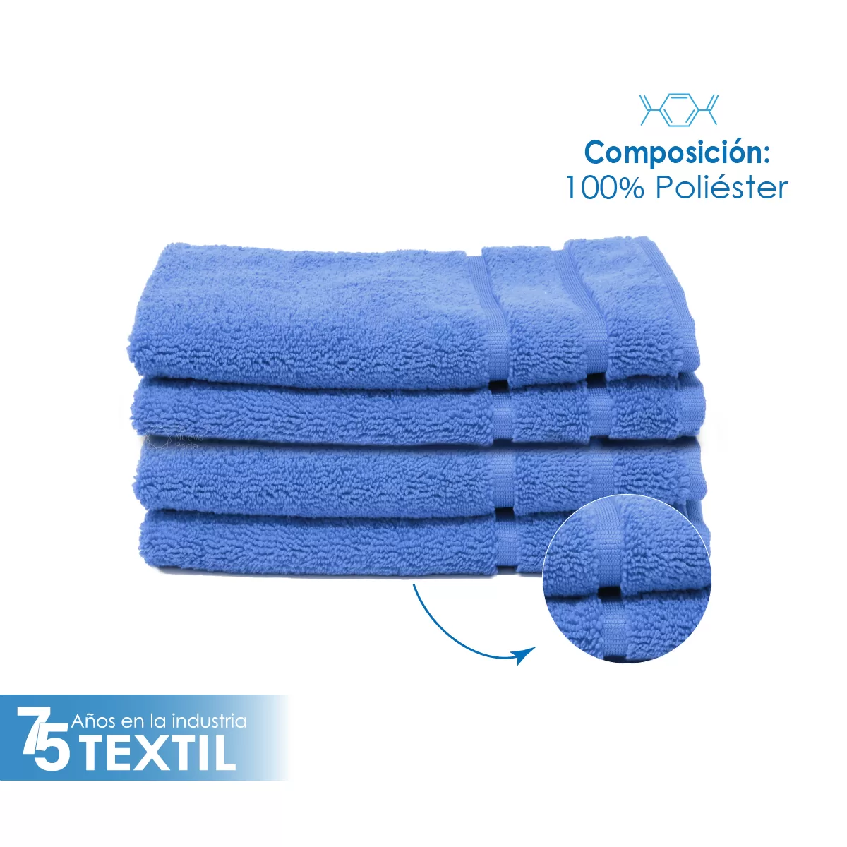 Toalla Microfibra Pullman 40X60 Color Azul Plumbago: imagen 3