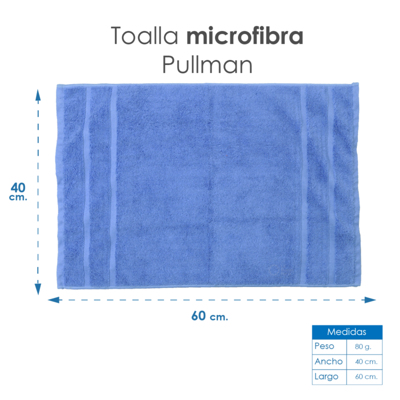 Toalla Microfibra Pullman 40X60 Color Azul Plumbago