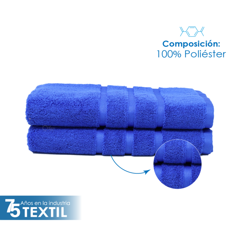 Toalla Microfibra Baño Completo 90X152 Color Azul Rey