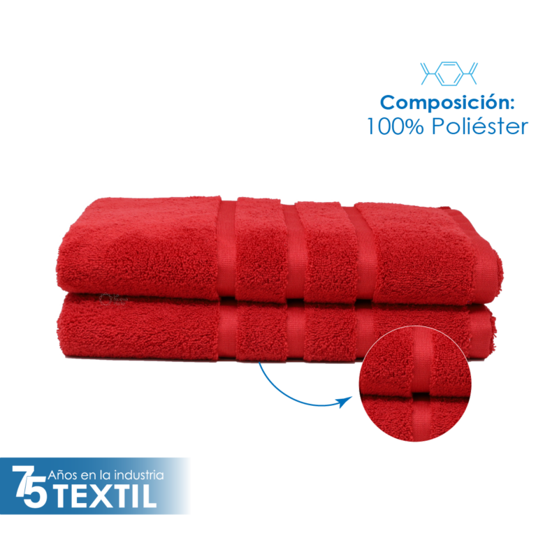 Toalla Microfibra Baño Completo 90X152 Color Rojo
