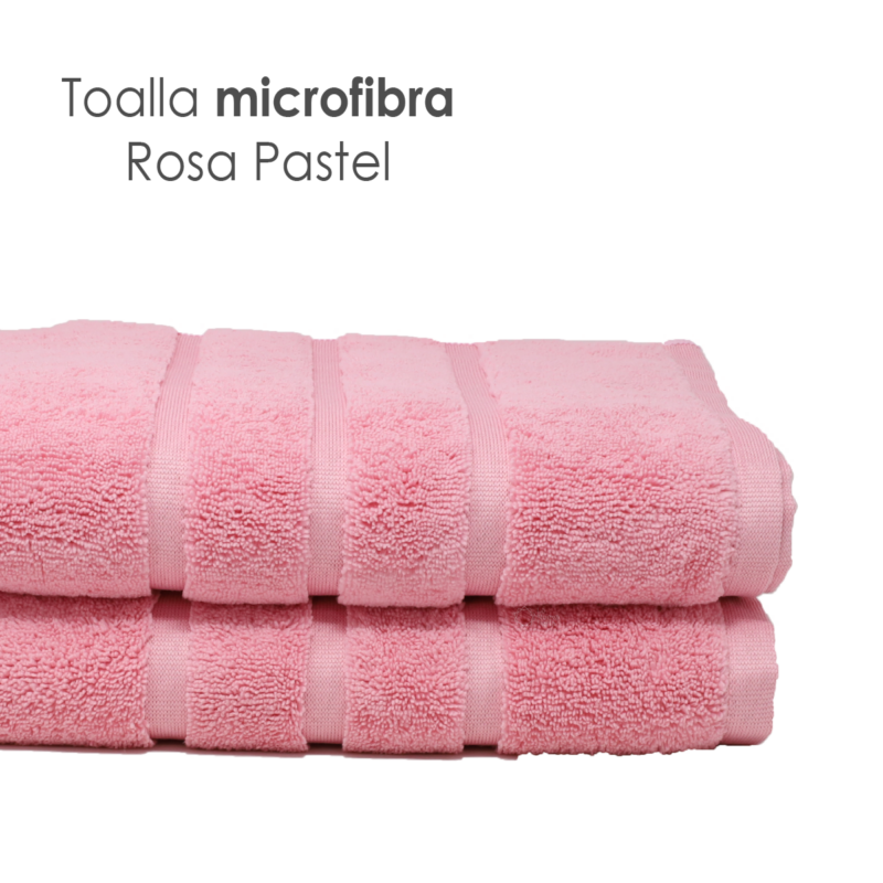 Toalla Microfibra Baño Completo 90X152 Color Rosa Pastel