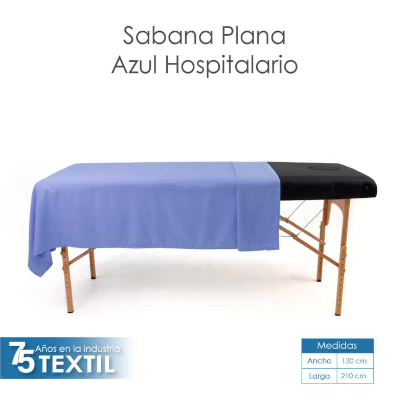 Sábana plana SPA 144H Azul Hospital