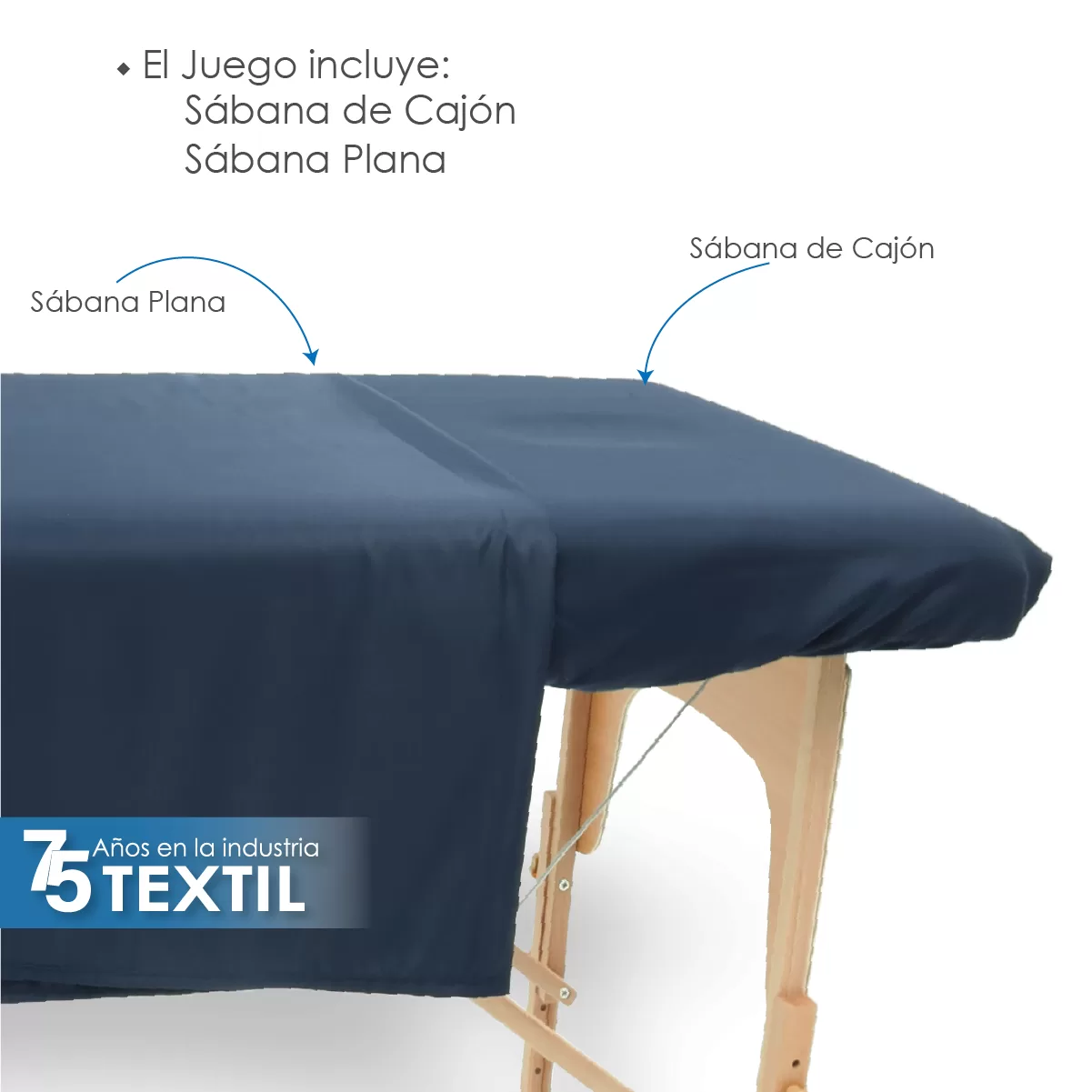 Juego Sábanas de Spa 144H Azul Marino: imagen 4