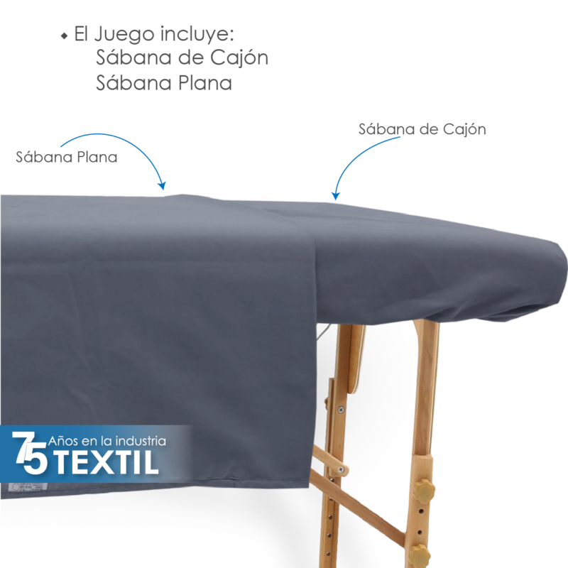 Juego Sábanas de Spa 144H Gris Oxford