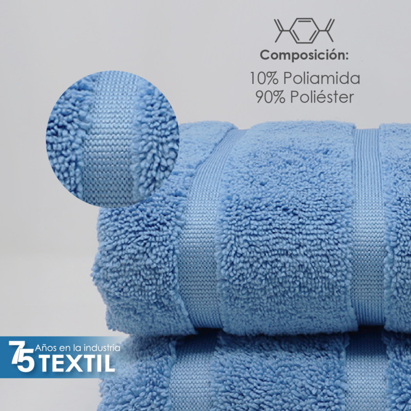 Toalla Microfibra Manos 60X125 Color Azul Plumbago