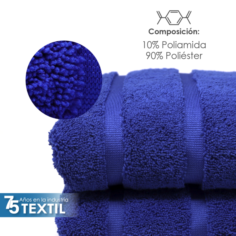 Toalla Microfibra Manos 60X125 Color Azul Rey