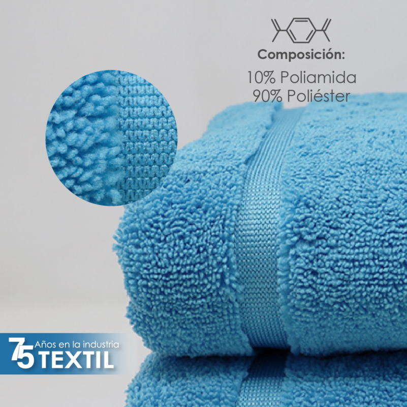 Toalla Microfibra Manos 60X125 Color Turquesa