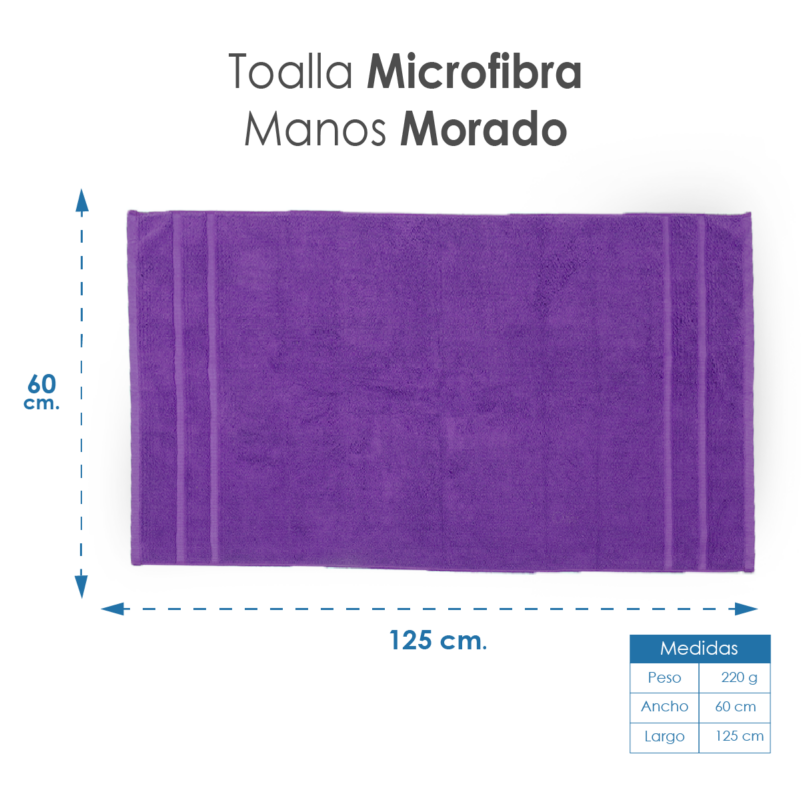 Toalla Microfibra Manos 60X125 Color Morado