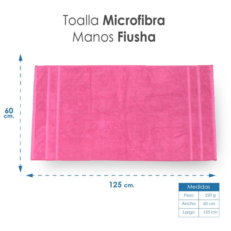Toalla Microfibra Manos 60X125 Color Fiusha