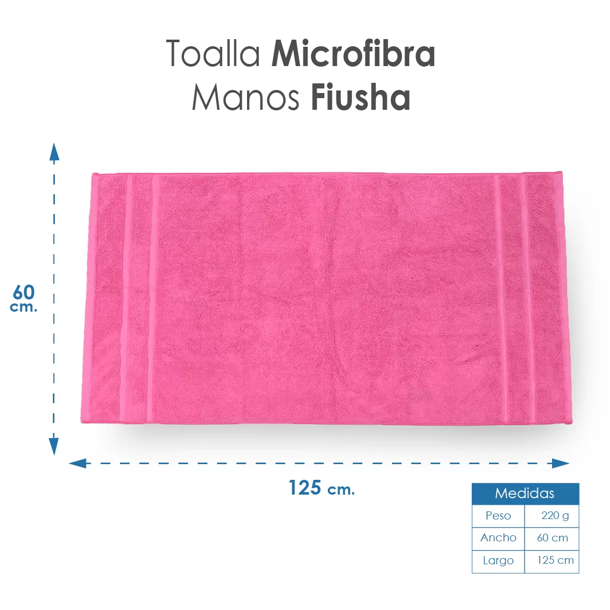 Toalla Microfibra Manos 60X125 Color Fiusha: imagen 2