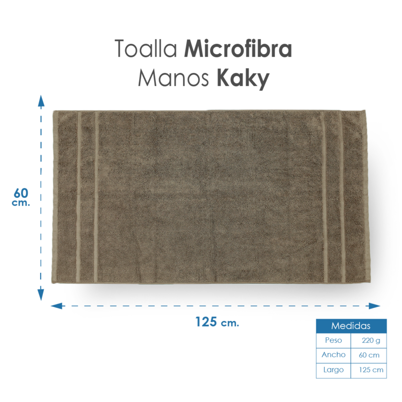 Toalla Microfibra Manos 60X125 Color Kaky