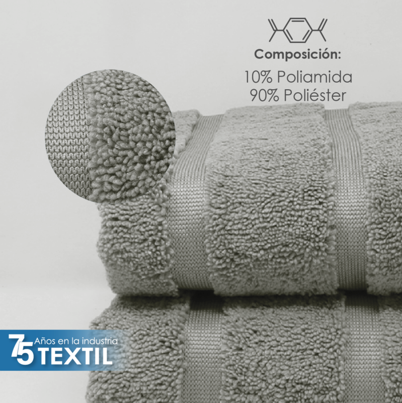 Toalla Microfibra Manos 60X125 Color Gris Perla