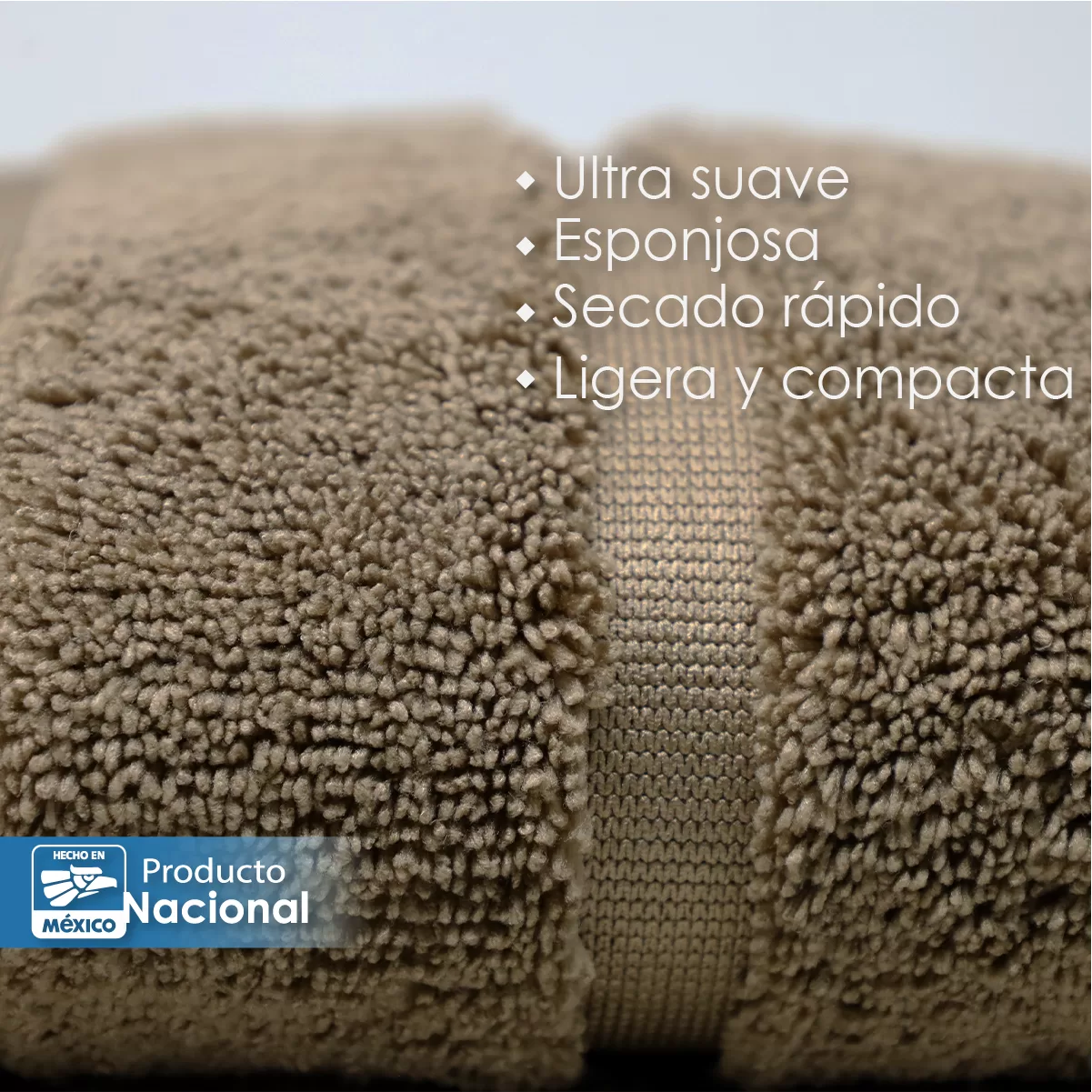 Toalla Microfibra Manos 60X125 Color Kaky: imagen 4