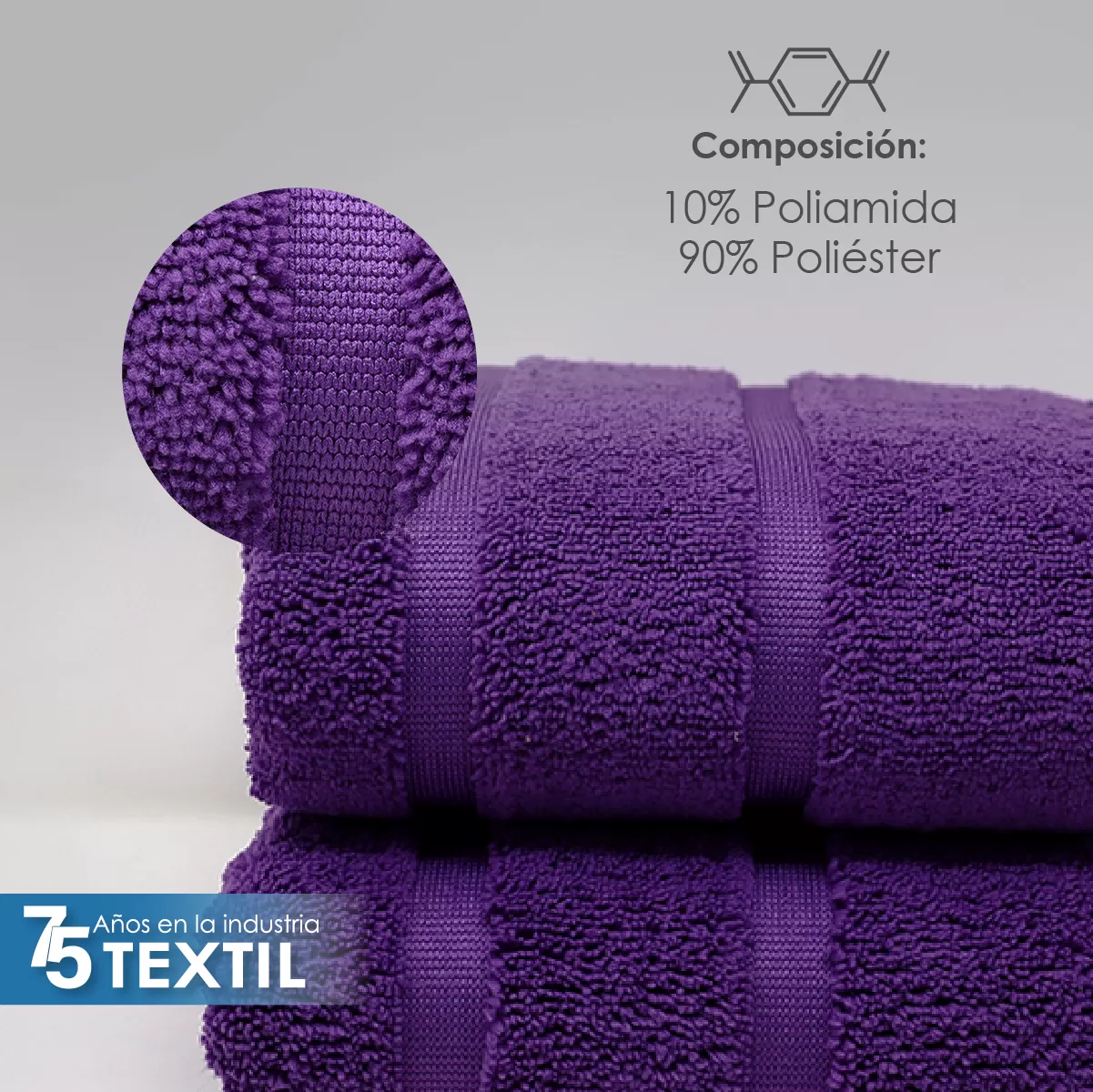 Toalla Microfibra Manos 60X125 Color Morado: imagen 3