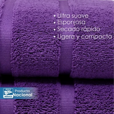 Toalla Microfibra Manos 60X125 Color Morado: imagen 4