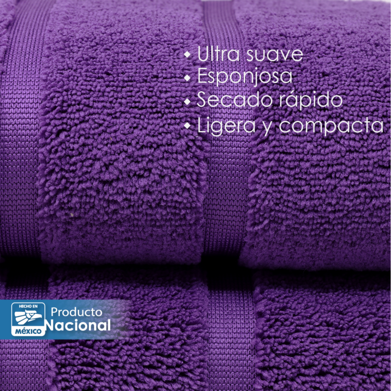 Toalla Microfibra Manos 60X125 Color Morado