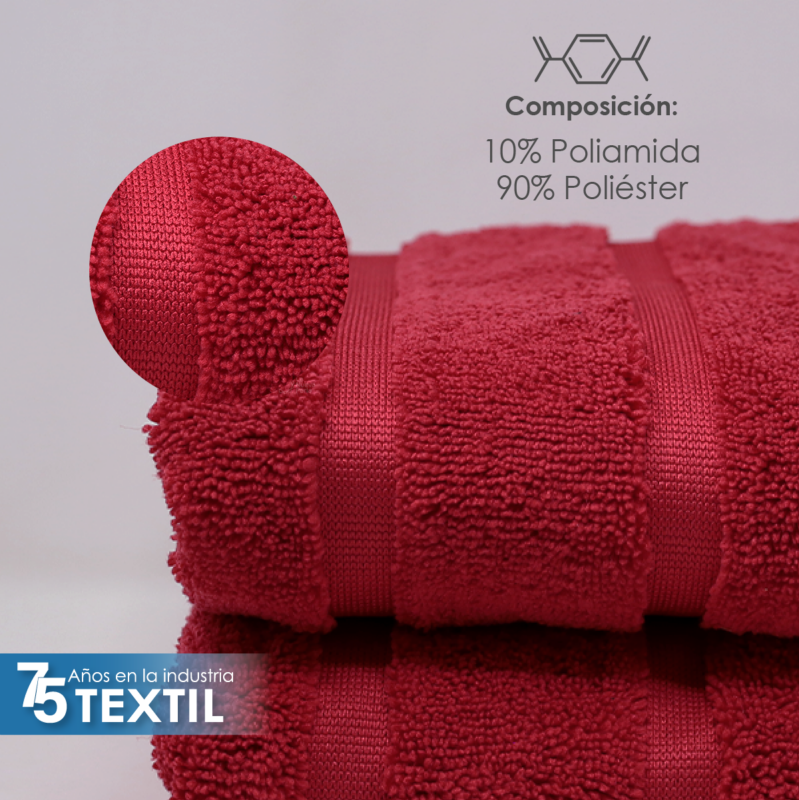 Toalla Microfibra Manos 60X125 Color Rojo