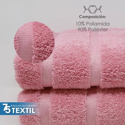 Toalla Microfibra Manos 60X125 Color Rosa Pastel: imagen 3