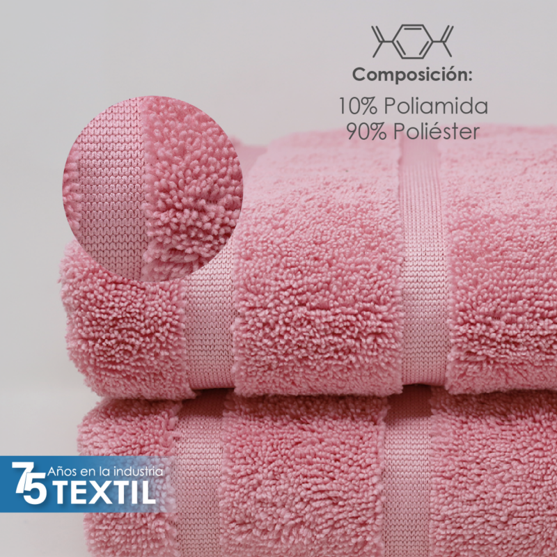 Toalla Microfibra Manos 60X125 Color Rosa Pastel