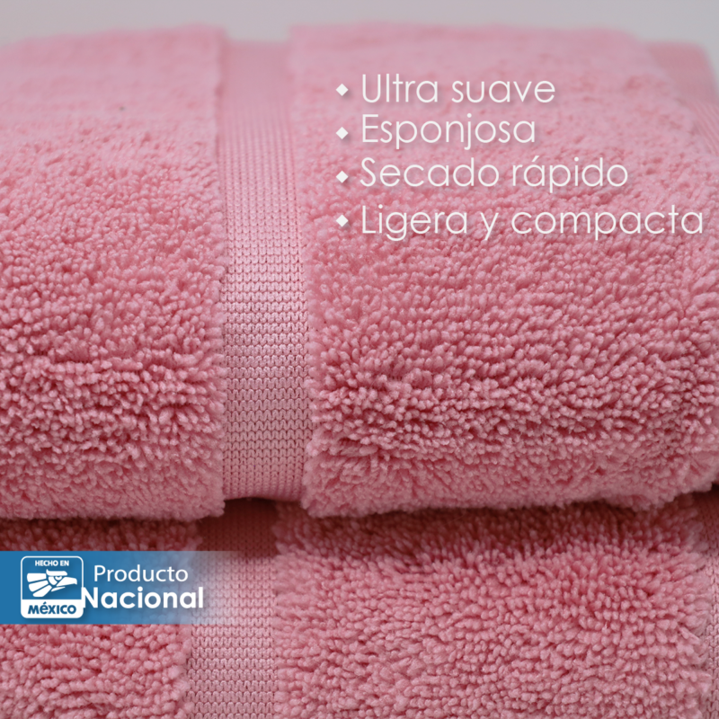 Toalla Microfibra Manos 60X125 Color Rosa Pastel
