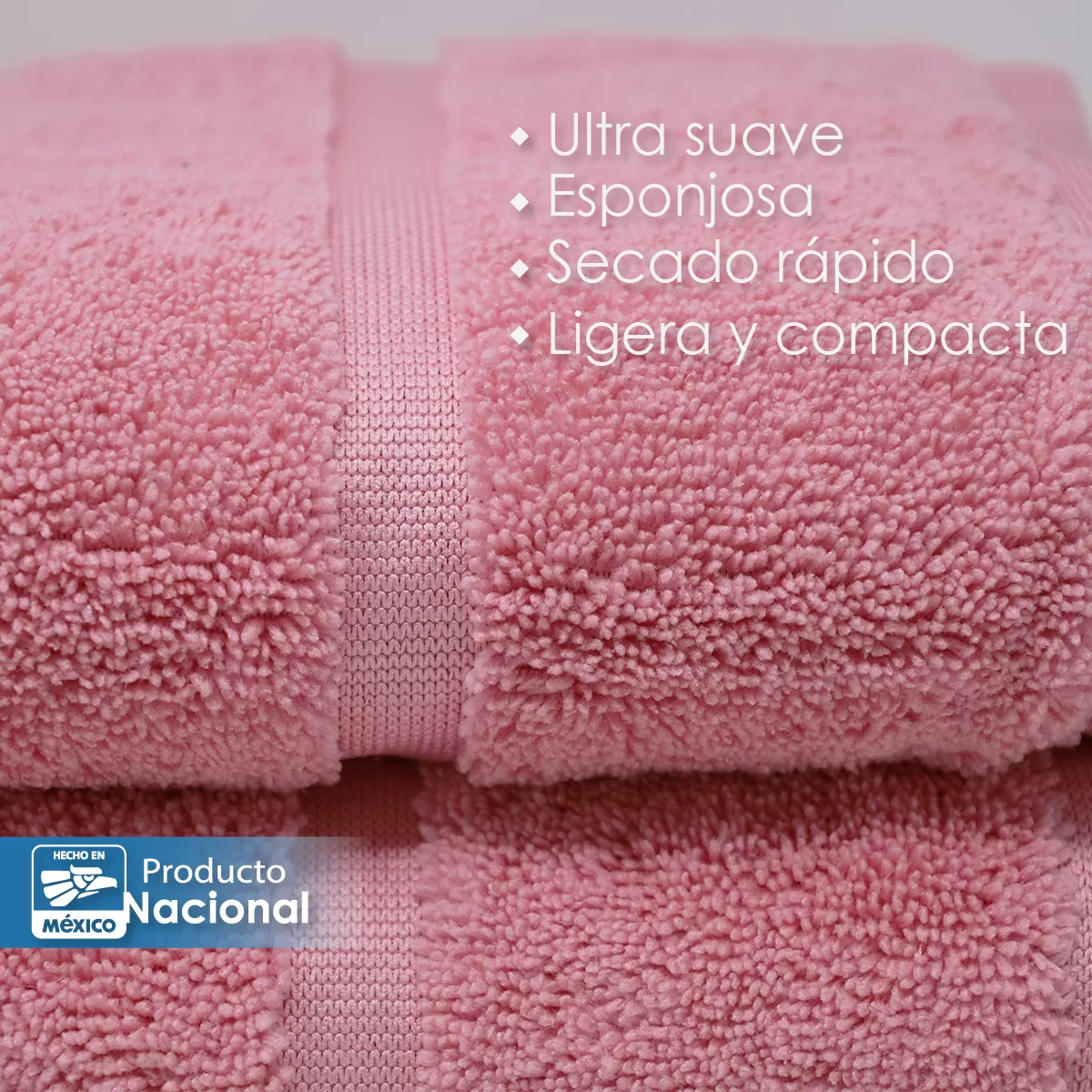 Toalla Microfibra Manos 60X125 Color Rosa Pastel: imagen 4