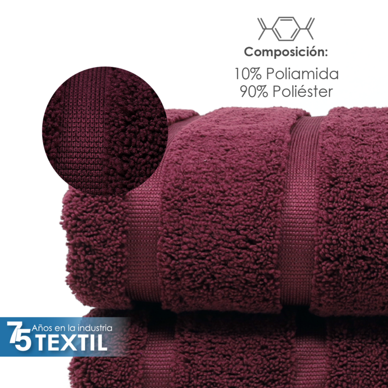 Toalla Microfibra Manos 60X125 Color Tinto