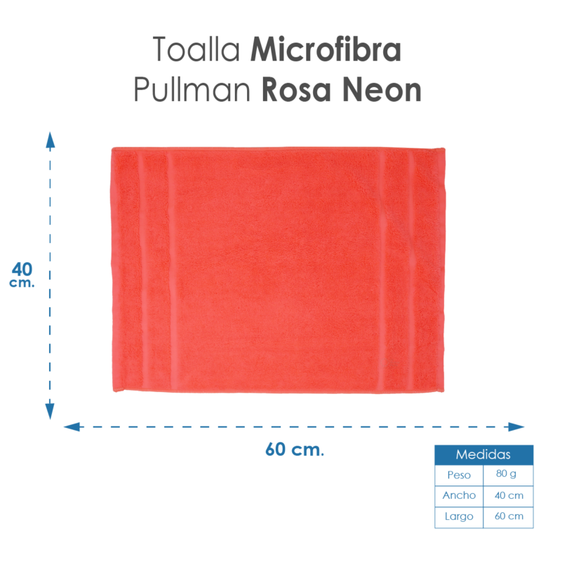Toalla Microfibra Pullman 40X60 Color Rosa Neon