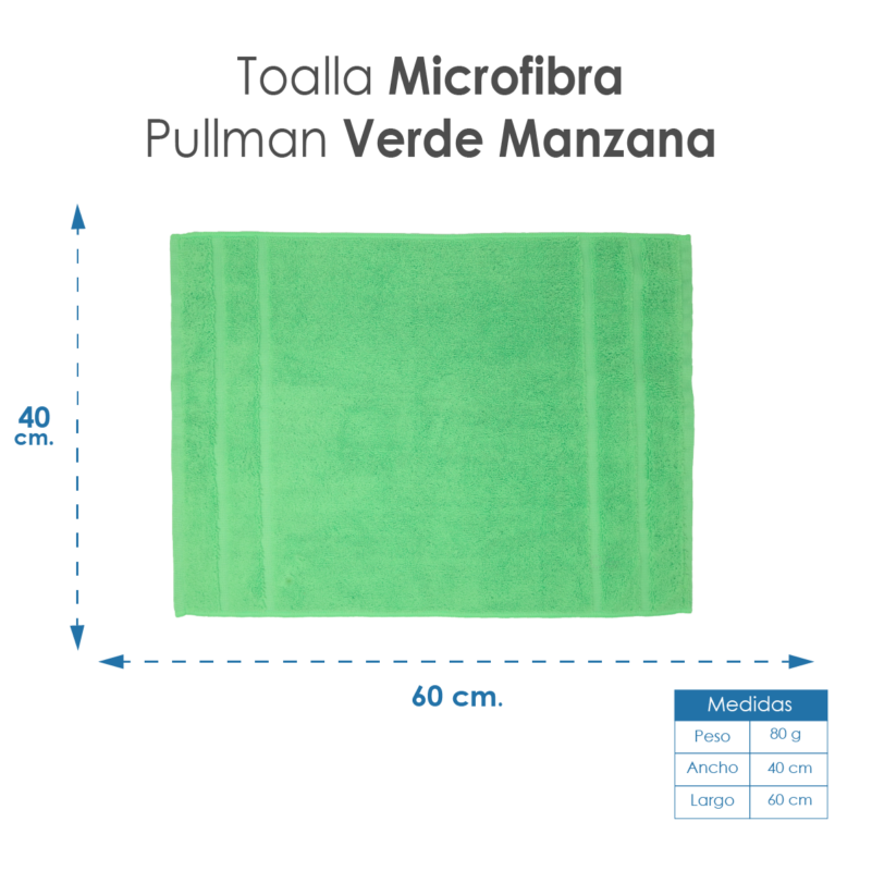 Toalla Microfibra Pullman 40X60 Color Verde Manzana
