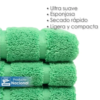 Toalla Microfibra Pullman 40X60 Color Verde Manzana: imagen 4