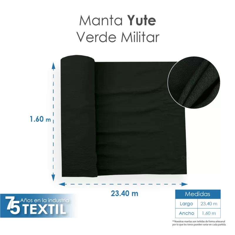 Yute Mérida 1.40 M ancho Verde Militar