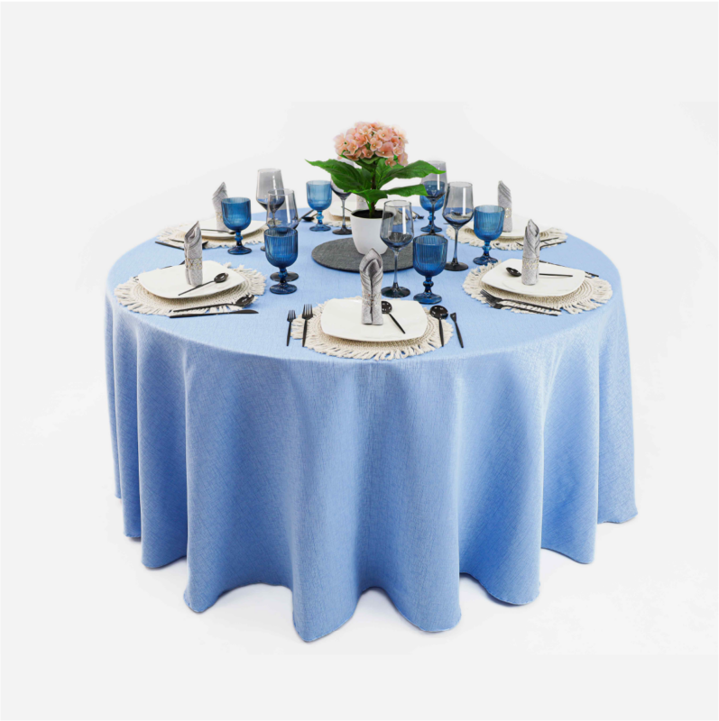 Mantel Yackard Redondo YE-231 VENECIA AZUL CIELO