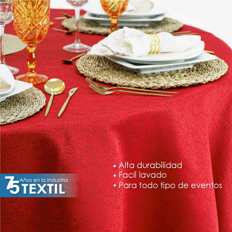 Mantel Yackard Redondo YE-295 FRANCIA ROJO