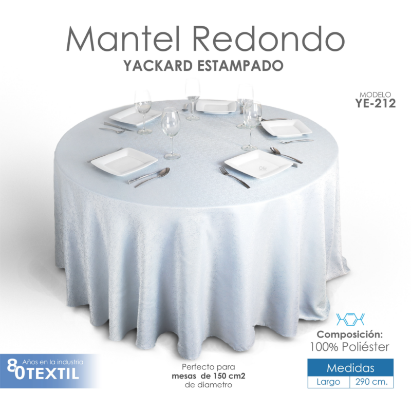 Mantel Yackard Redondo YE-212 FRANCIA AZUL CIELO