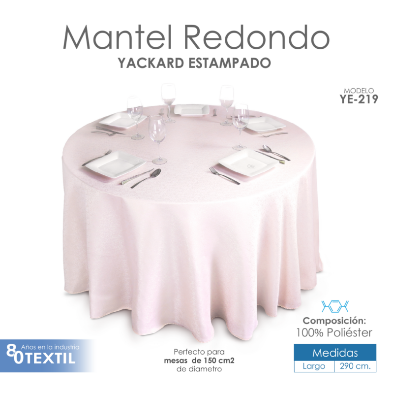 Mantel Yackard Redondo YE-219 FRANCIA ROSA BABY