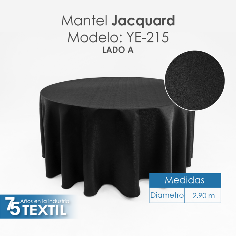 Mantel Yackard Redondo YE-215 FRANCIA NEGRO