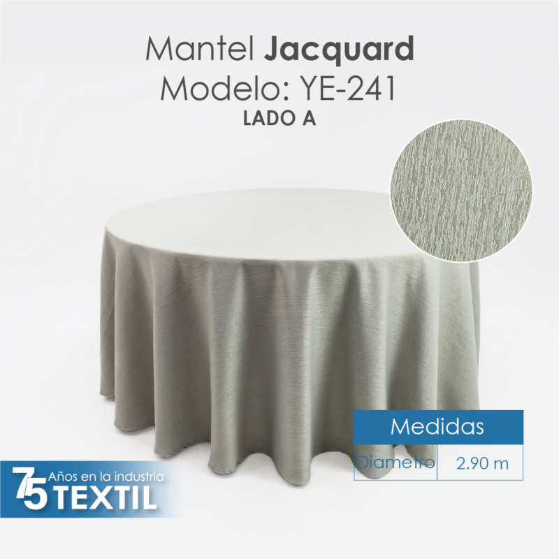 Mantel Yackard Redondo YE-241 OLIMPIA GRIS PLATA