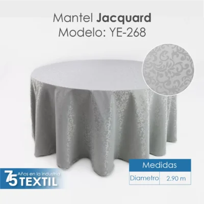 Mantel Yackard Redondo YE-268 PLATA: imagen 2