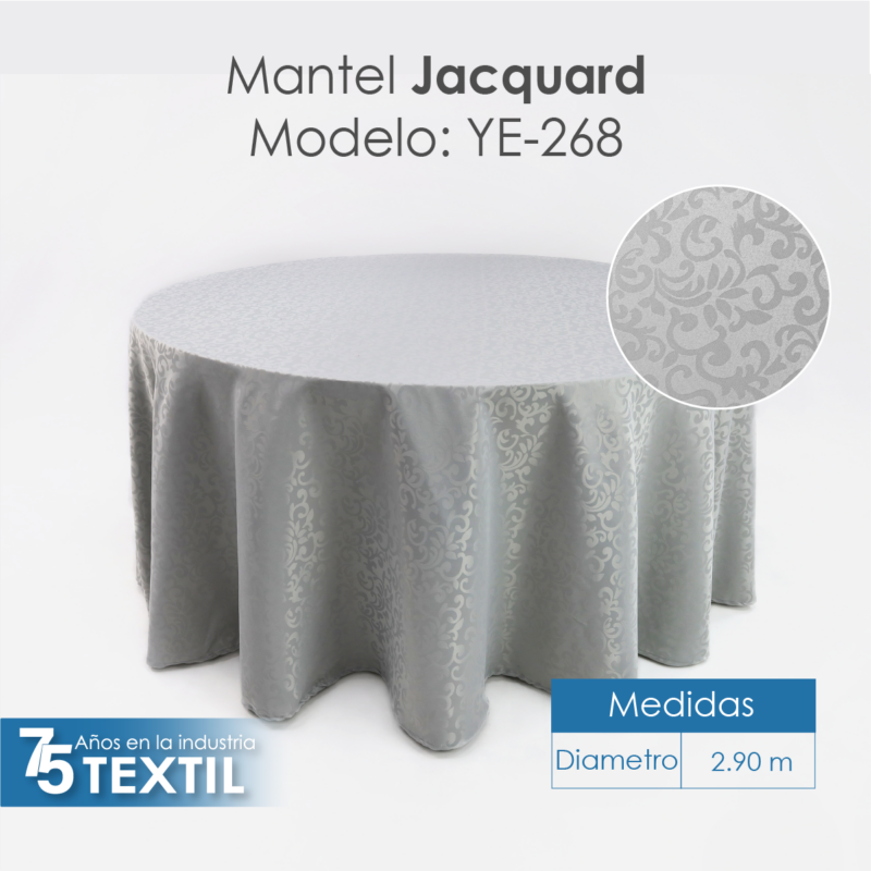 Mantel Yackard Redondo YE-268 PLATA