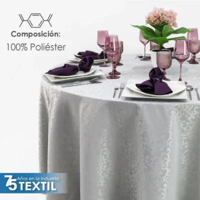 Mantel Yackard Redondo YE-268 PLATA: imagen 3