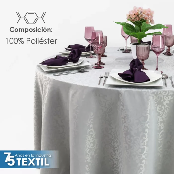 Mantel Yackard Redondo YE-268 PLATA