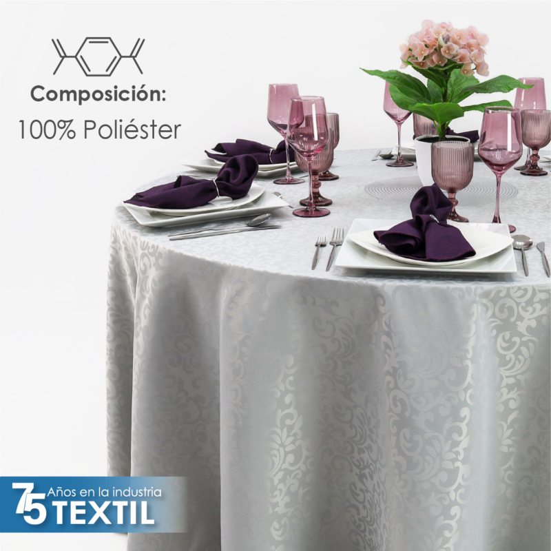 Mantel Yackard Redondo YE-268 PLATA