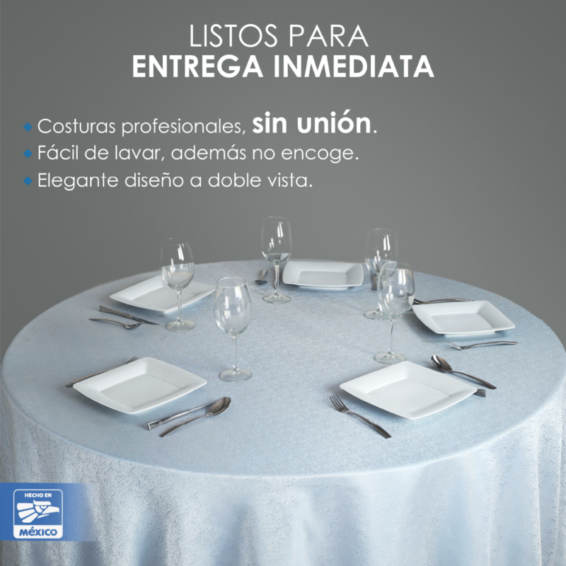 Mantel Yackard Redondo YE-212 FRANCIA AZUL CIELO