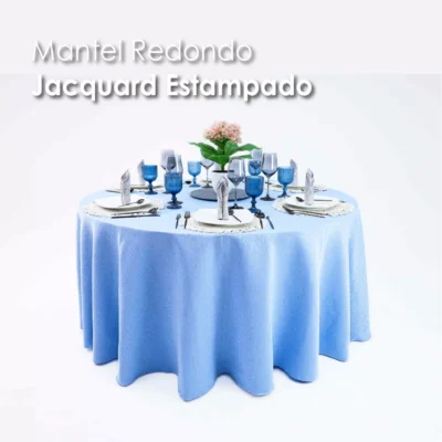 Mantel Yackard Redondo YE-231 VENECIA AZUL CIELO: imagen 6