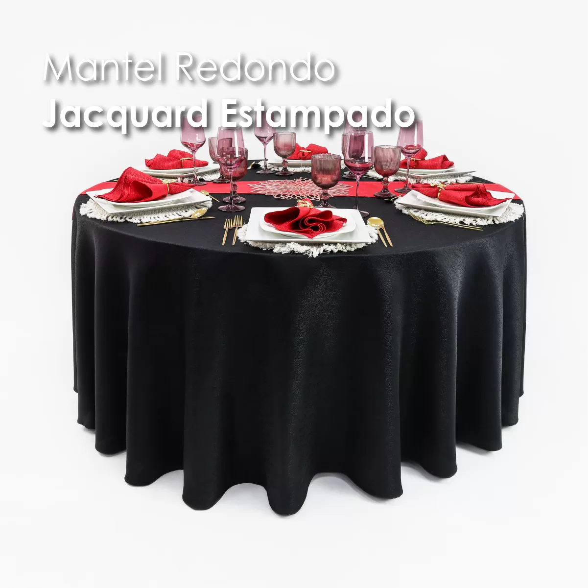 Mantel Yackard Redondo YE-215 FRANCIA NEGRO: imagen 8