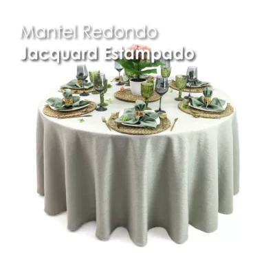 Mantel Yackard Redondo YE-241 OLIMPIA GRIS PLATA: imagen 5