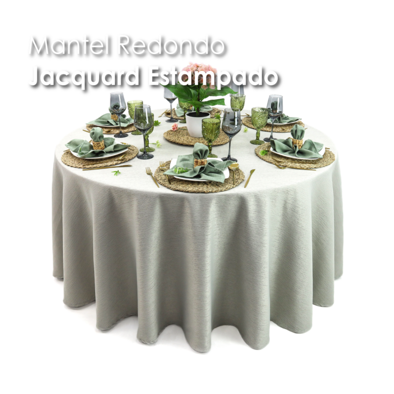 Mantel Yackard Redondo YE-241 OLIMPIA GRIS PLATA
